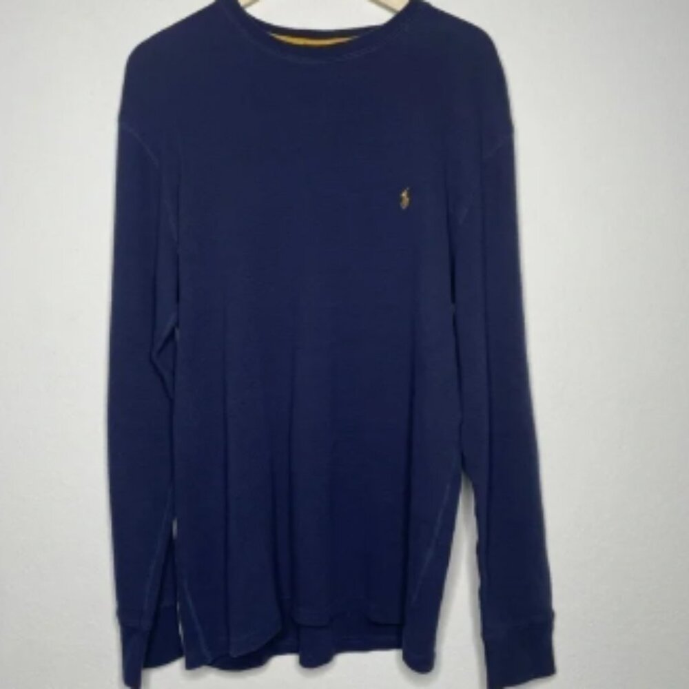 Polo Ralph Lauren Men’s Sleepwear Navy Blue Cotton Long Sleeve Tee Thermal